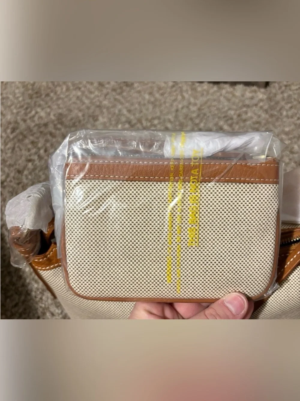Dooney & Bourke Cream and Tan Canvas Hobo Bag with matching wallet! NWT!
